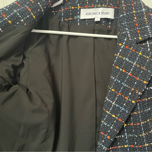 Veronica Beard Women's Rumer Dickey Tweed Jacket Coat Navy Multi Blue Size 8 - Picture 7 of 10